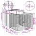 vidaXL Caseta para perro con corral gris claro 110x201x110 cm acero galvanizado