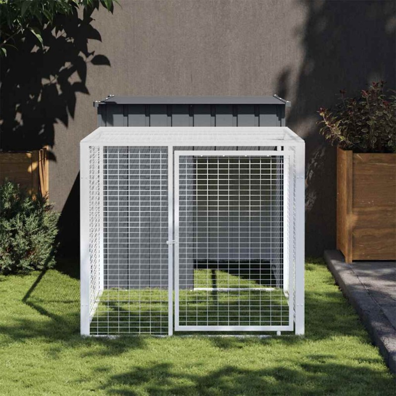vidaXL Jaula para gallinas con corral antracita 110x201x110 cm acero galvanizado