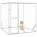 vidaXL Perrera de exterior acero galvanizado plateado 2x2x2 m