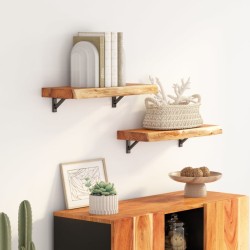vidaXL Estante pared rectangular madera acacia borde vivo 40x20x2,5 cm