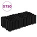 vidaXL Bolsas para cacas de perro 750 uds PE negro 30x20 cm