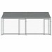 vidaXL Jaula de perros techo y puertas acero galvanizado gris 4x2x2 m