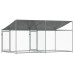 vidaXL Jaula de perros techo y puertas acero galvanizado gris 4x2x2 m