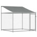 vidaXL Jaula de perros techo y puertas acero galvanizado gris 4x2x2 m