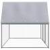 vidaXL Gallinero de acero galvanizado plateado y gris 3x2x2 m