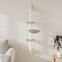 vidaXL Árbol rascador para gatos de pared gris claro 142,5 cm