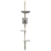 vidaXL Árbol rascador para gatos de pared gris claro 187 cm