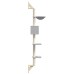 vidaXL Árbol rascador para gatos de pared gris claro 187 cm