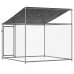 vidaXL Jaula de perros techo y puerta acero galvanizado gris 2x2x2 m