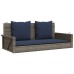 vidaXL Banco columpio con cojines gris 119x56x48 cm ratán sintético