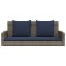 vidaXL Banco columpio con cojines gris 119x56x48 cm ratán sintético