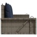 vidaXL Banco columpio con cojines gris 119x56x48 cm ratán sintético