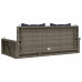 vidaXL Banco columpio con cojines gris 119x56x48 cm ratán sintético
