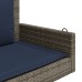 vidaXL Banco columpio con cojines gris 119x56x48 cm ratán sintético