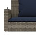 vidaXL Banco columpio con cojines gris 119x56x48 cm ratán sintético