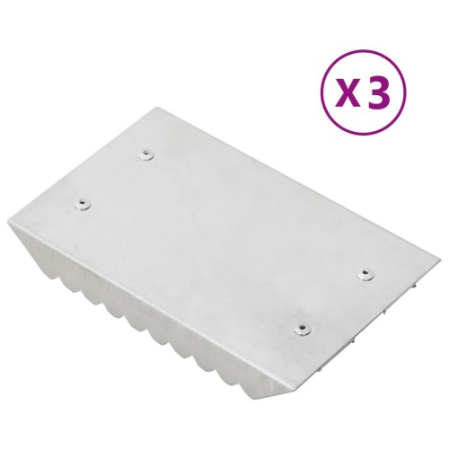 vidaXL Rascadera almohaza 3 unidades aluminio plateado