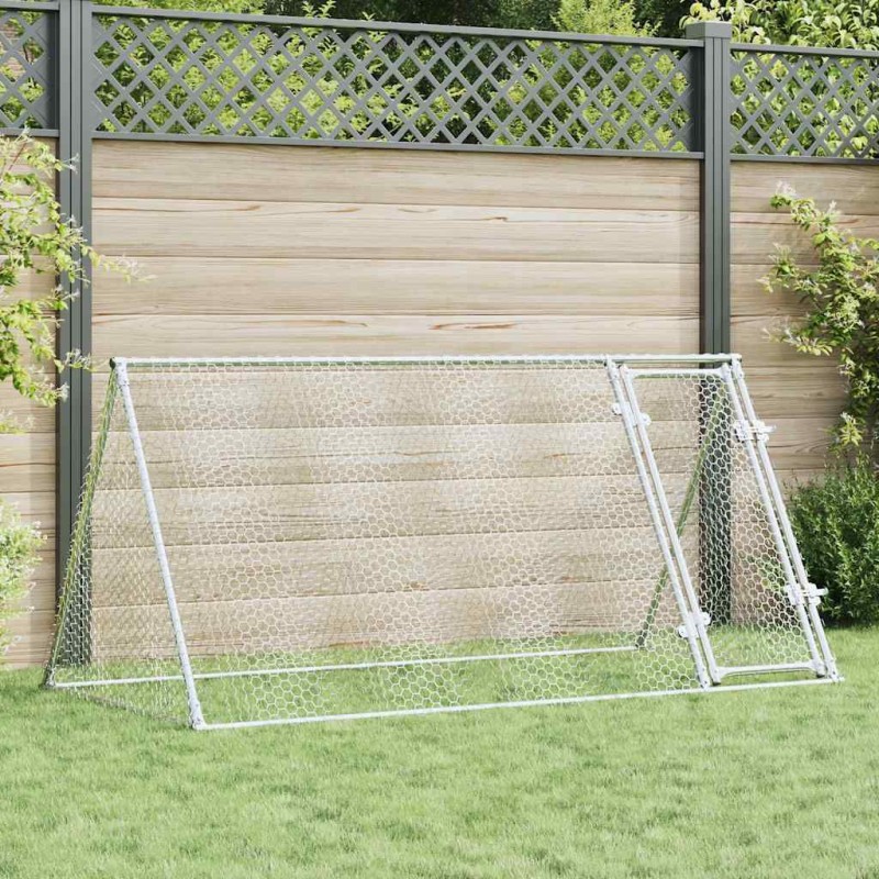 vidaXL Jaula para gallinas acero galvanizado plateado 200x105x91 cm