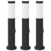 vidaXL Balizas de luz con toma de corriente, 3 unidades, 50 cm, acero inoxidable, IP44