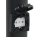 vidaXL Balizas de luz con toma de corriente, 3 unidades, 50 cm, acero inoxidable, IP44