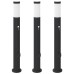 vidaXL Balizas de luz con sensor y tomacorriente, 3 unidades, 80 cm, acero inoxidable, IP44