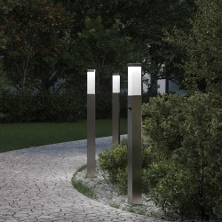 vidaXL Balizas luminosas con sensor, 3 unidades, 80 cm, acero inoxidable, IP44