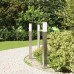 vidaXL Balizas luminosas con sensor, 3 unidades, 80 cm, acero inoxidable, IP44