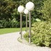 vidaXL Balizas de luz con sensor y tomacorriente, 3 unidades, 120 cm, acero inoxidable, IP44