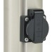 vidaXL Balizas de luz con sensor y tomacorriente, 3 unidades, 120 cm, acero inoxidable, IP44