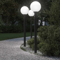 vidaXL Balizas luminosas con sensor, 3 unidades, 120 cm, color negro, IP44