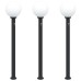 vidaXL Balizas luminosas con sensor, 3 unidades, 120 cm, color negro, IP44