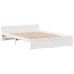vidaXL Estructura de cama con cabecero sin colchón blanco 140x200 cm