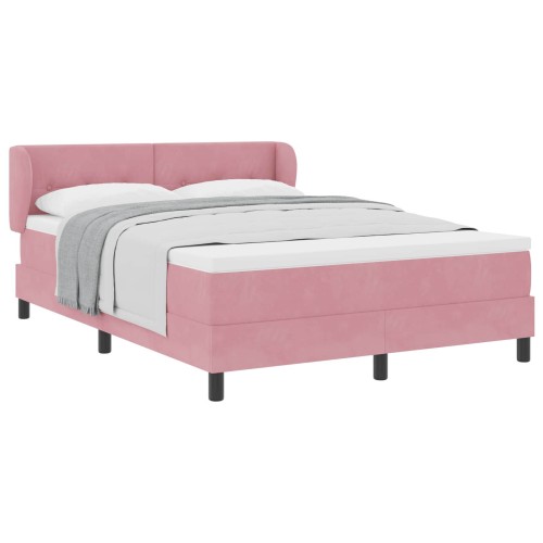 vidaXL Cama tipo Box Spring con cabecera Rosa 140 x 190 cm Terciopelo