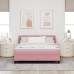 vidaXL Cama tipo Box Spring con cabecera Rosa 140 x 190 cm Terciopelo