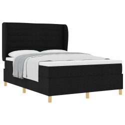 vidaXL Cama tipo Box Spring con colchón Negro 190 x 140 cm tela