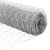 vidaXL Valla hexagonal con poste 100 x 0,8 m Acero Galvanizado Malla