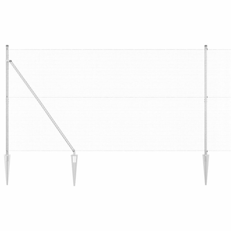 vidaXL Valla de alambre soldado con picos 10 x 1,5 m Acero Galvanizado