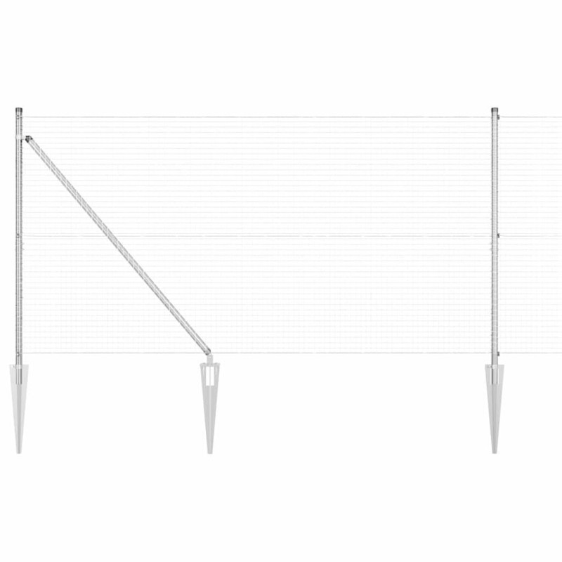 vidaXL Valla de alambre soldado con picos 25 x 1,2 m Acero Galvanizado