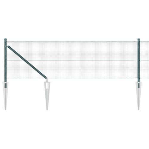 vidaXL Valla de alambre soldado con picos 10 x 0,5 m Verde Malla
