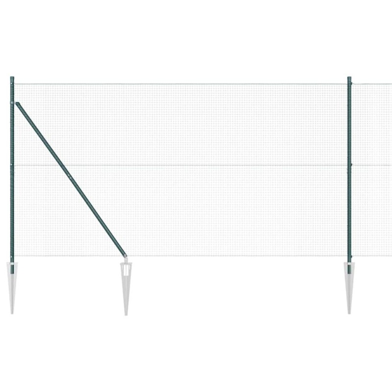 vidaXL Valla de alambre soldado con picos 10 x 1,4 m Verde Malla