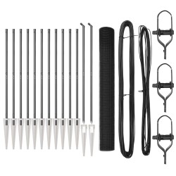 vidaXL Valla de alambre soldado con picos 25 x 1,4 m Gris Malla