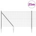 vidaXL Valla de alambre soldado con picos 25 x 1,4 m Gris Malla