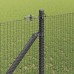 vidaXL Valla de alambre soldado con picos 25 x 1,4 m Gris Malla