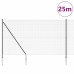 vidaXL Valla de alambre soldado con picos 25 x 1,5 m Gris Malla