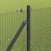 vidaXL Valla de alambre soldado con picos 25 x 1,5 m Gris Malla