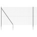 vidaXL Valla de alambre soldado con picos 25 x 1,5 m Gris Malla