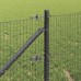 vidaXL Valla de alambre soldado con picos 50 x 1 m Gris Malla