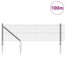 vidaXL Valla de alambre soldado con picos 100 x 0,4 m Gris Malla