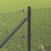 vidaXL Valla de alambre soldado con picos 100 x 0,5 m Gris Malla