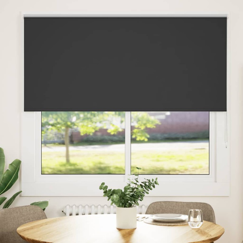 vidaXL Estor Enrollable Opaco negro 155x150 cm Tela Ancho 151,6 cm