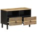 vidaXL Mueble de TV madera maciza de mango rugosa negro 70x33,5x46 cm